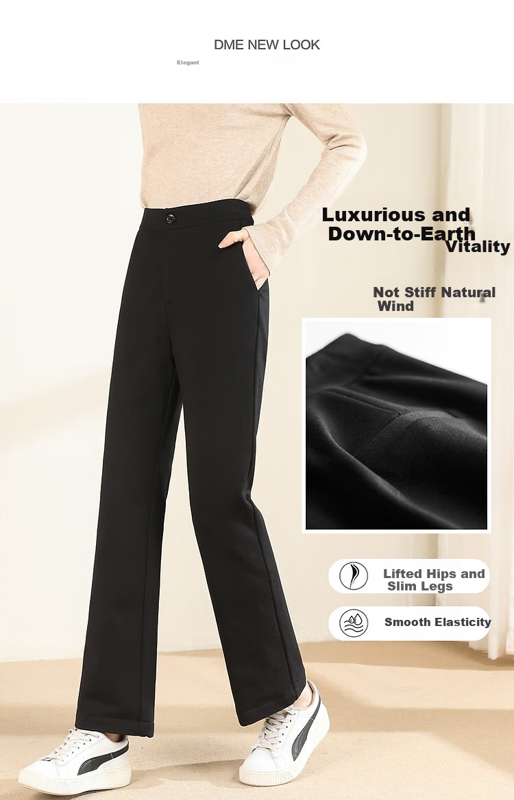 DME Warm Capture Winter Lightweight Insulation Cold-Proof 90% Duck Down Filling Versatile Women's Flared down Pants, Carbon Black, Size L 3