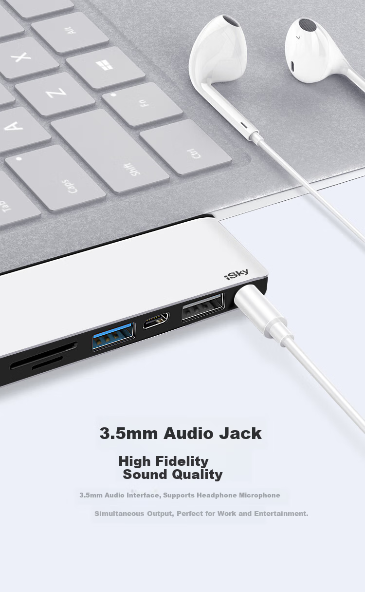 Isky Microsoft Laptop 1/2 Docking Station to HDMI 4K HD Connector, USB 3.0 High-Speed Adapter, Surface-Specific Docking Station, Seven-In Three-Out 6