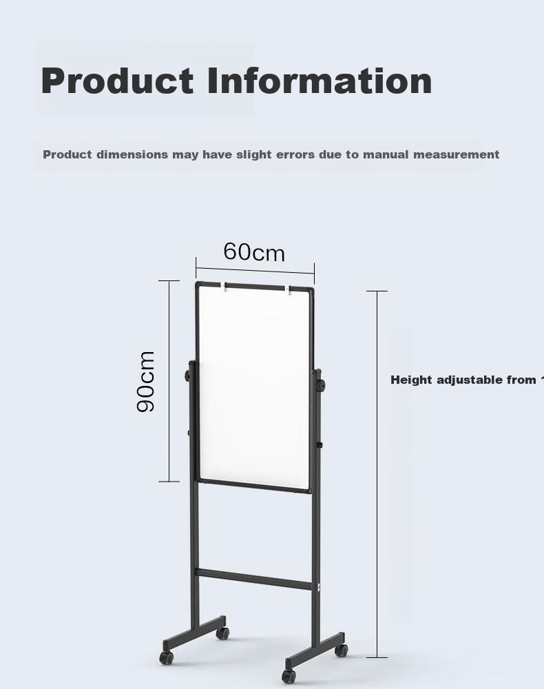 Deli High-End Home Model 60*90cm H-Shaped Stand Whiteboard, Double-Sided Writing Movable Height Adjustable Children's Drawing Board/office Meeting Whiteboard Blackboard/writing Board 50091 16