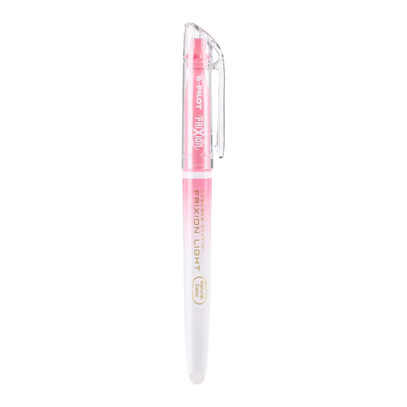 PILOT Erasable Highlighter, Natural Color Series, Colored Frixion Marker, Highlighter, Emphasis Pen, Student Marker Pen SFL-10SL Slanted Tip, White Barrel, Cherry Pink