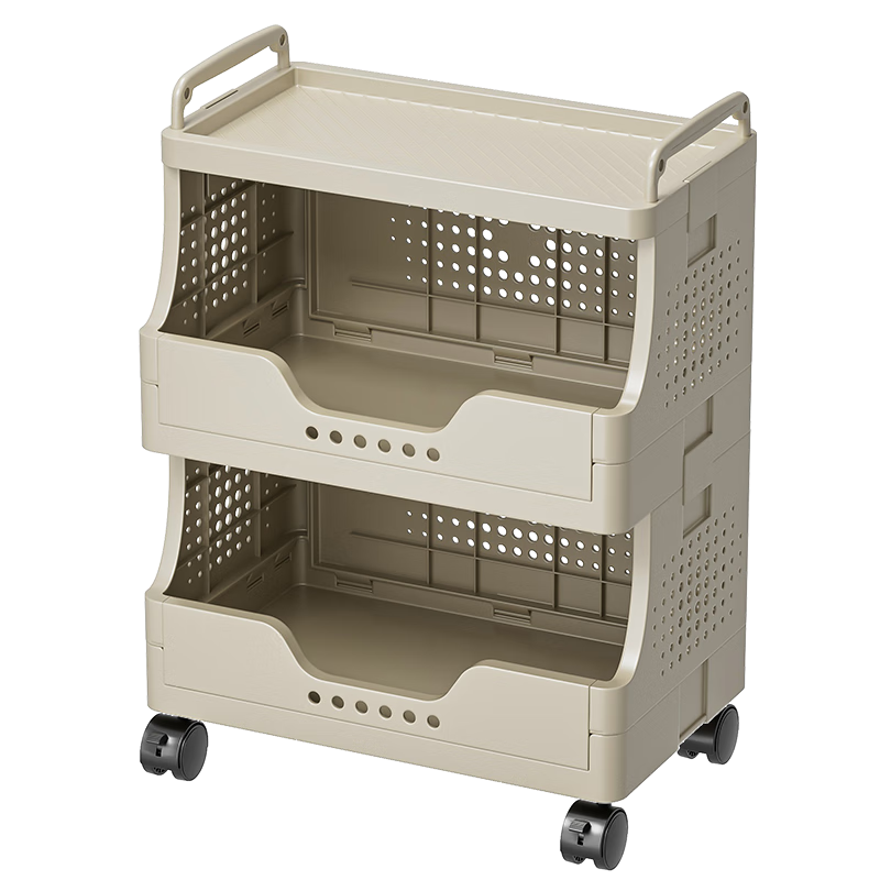 Jiadu Snack Storage Rack, Small Cart Organizer, Floor-Standing Multi-Layer Living Room Storage Shelf, Wheeled Mobile Storage Rack