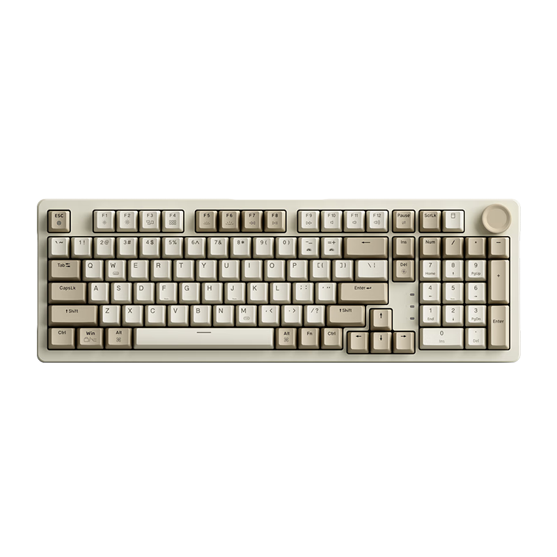 JD Original JZ990 Wired Mechanical Keyboard, 99 Keys Backlit Gasket Structure, PBT Keycaps, Multimedia Volume Knob, Dual System Compatible, Gaming And Office Use, Original Gray