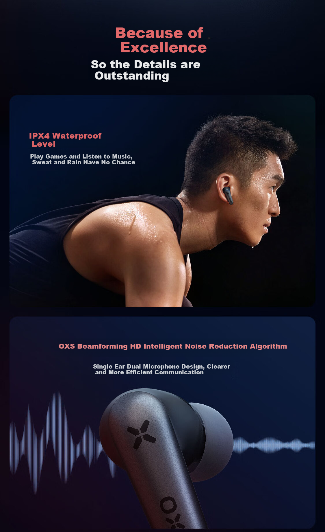 OXS Vega T1 Gaming Headset, TWS Wireless Bluetooth Low Latency In-Ear Long Battery Life Smart Noise Cancellation Sound Positioning PUBG Delta Triangle Boys Birthday Gift 10