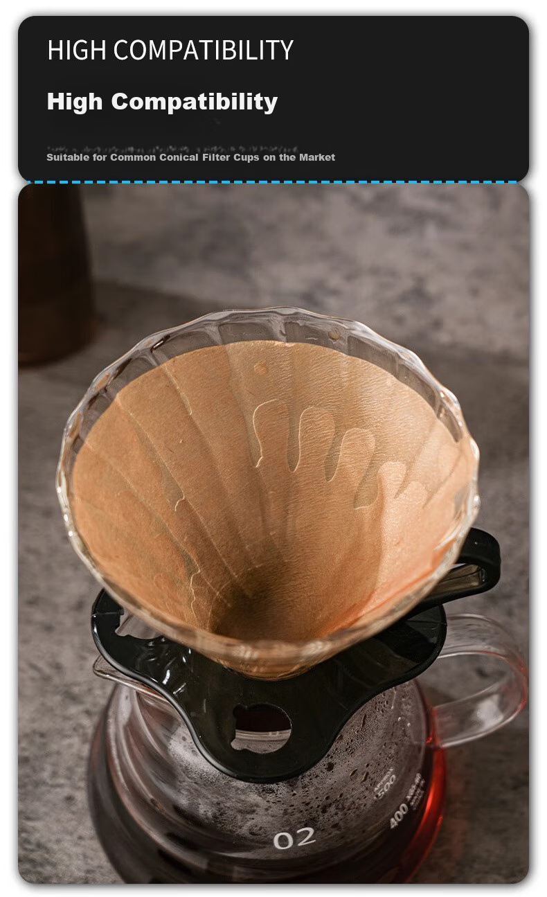 YIJUKE [50 Sheets] V01 Coffee Filter Paper V60 Pour-Over Coffee Drip Paper, V-Shaped Funnel Filter Cup Dedicated Filter Paper, Conical Shape 10