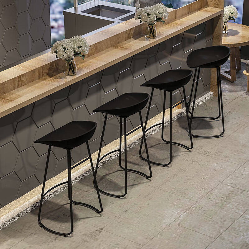 TANGJI Bar Stool, Modern Minimalist High Chair, Bar Stool for Phone 4S Store Exhibitions, Tall Bar Chair, Wrought Iron Home Bar Stool 4