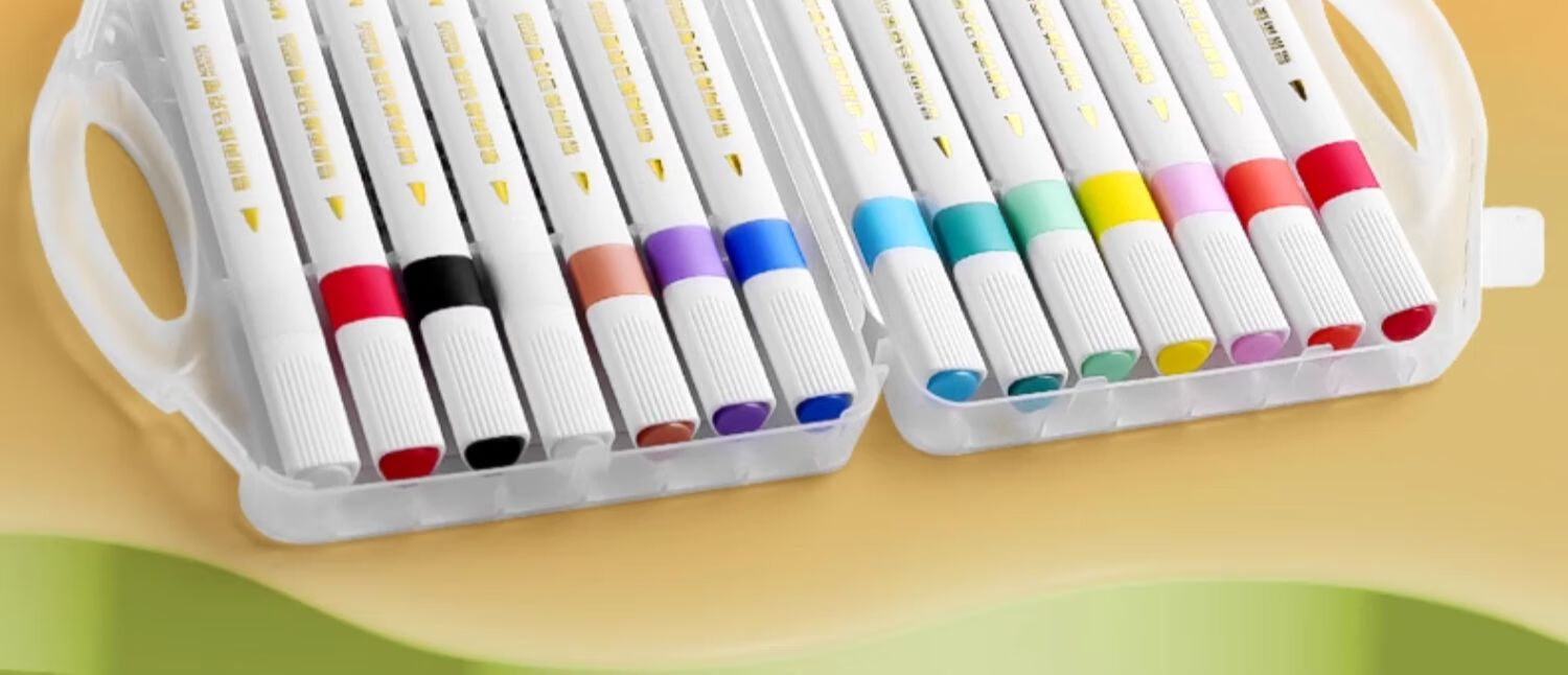 M&G Stationery, 48 Colors + 6 Acrylic Markers, Easy-Grip Student Children's Watercolor Pens, Washable Drawing Pens, Doodle Sketching Coloring Birthday Gift APMT80C4 1
