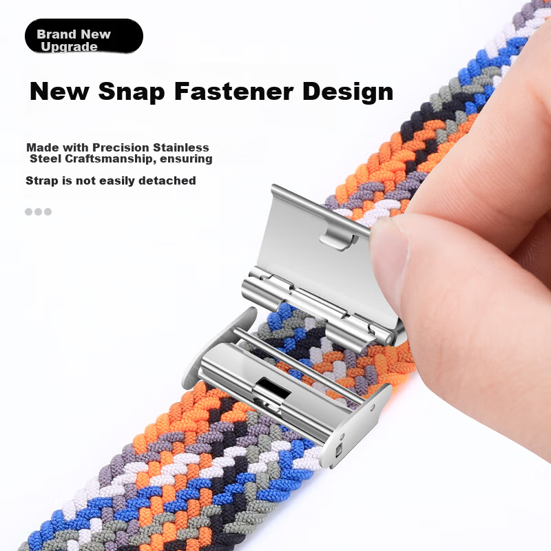 BHO Compatible Apple Watch S12 Band, Braided Loop Strap for Apple Watch S12/S11, IWatch S10/9/8/7 Ultra 4/SE 3/2 Nylon Strap