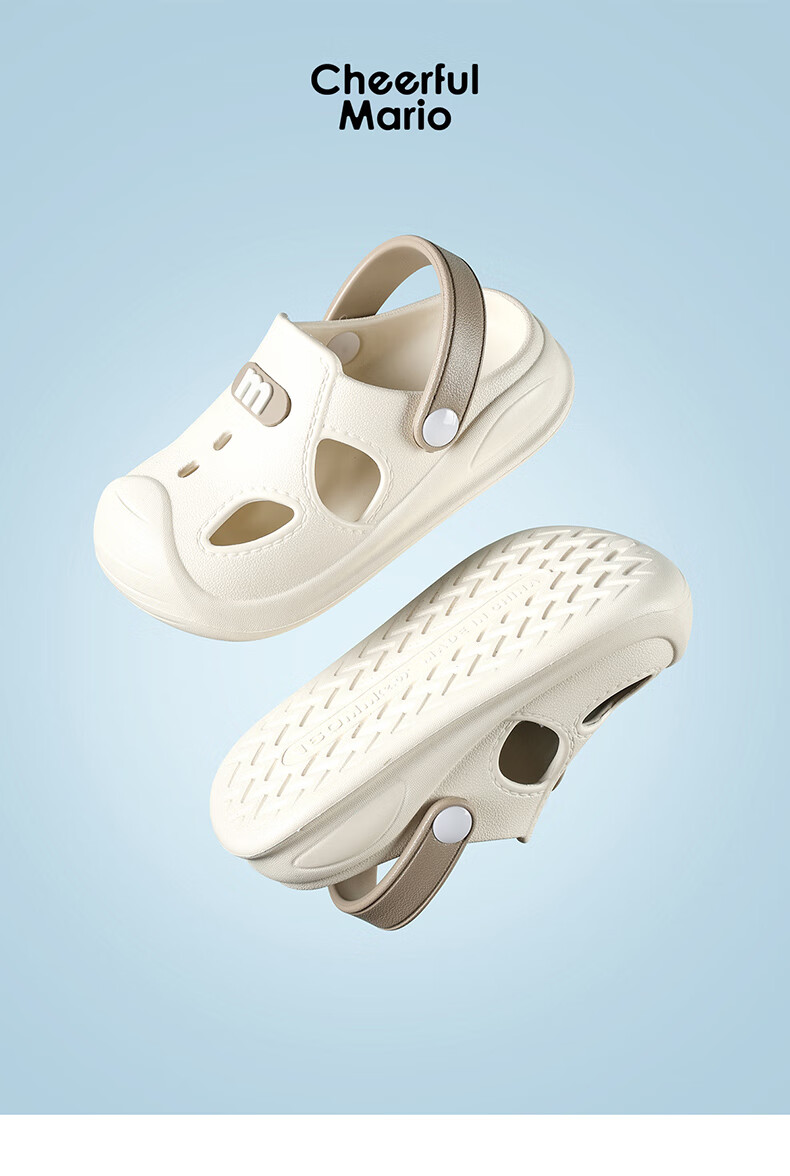 Cheerful Mario Boys' Summer Ventilated Sandals Outdoor Beach Slippers Baby Toddler Non-Slip Indoor EVA Children's Slippers 10