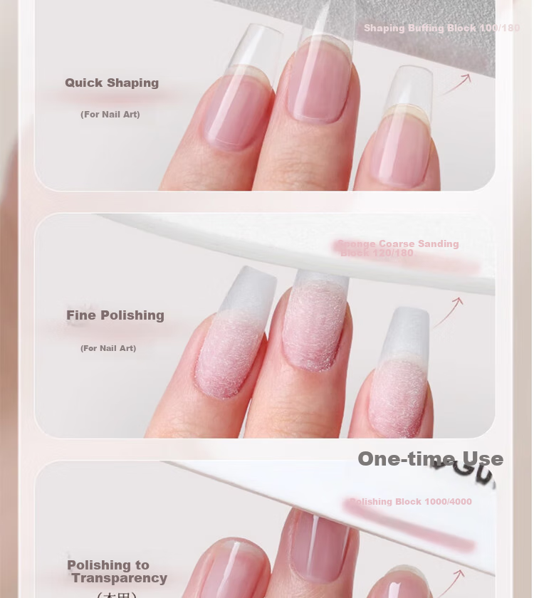 Goood 3 Double-Sided Nail File Sanding Strips for Manicure, Professional Nail Salon Polishing And Filing Tool Set 3