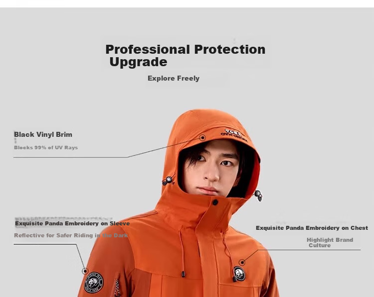 CAMEL Panda Outdoor Three-In Orange Jacket for Men And Women, Windproof Waterproof Triple-Protection Coat Hiking Outfit R611 23