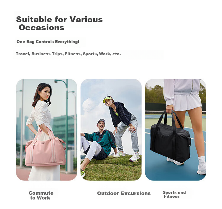 GOLF Travel Bag, Large Capacity Luggage Bag for Men And Women, Dry-Wet Separation Fitness Sports Bag, Business Trip Handbag with Expandable Capacity 5