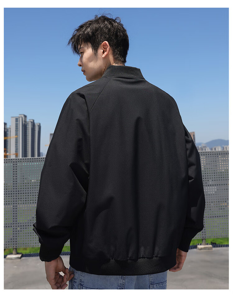 VANCAMEL Jacket for Men, Spring And Autumn Outerwear, Black Baseball Style, Lightweight Business Casual Coat for Men, Silver Gray, 2XL 15