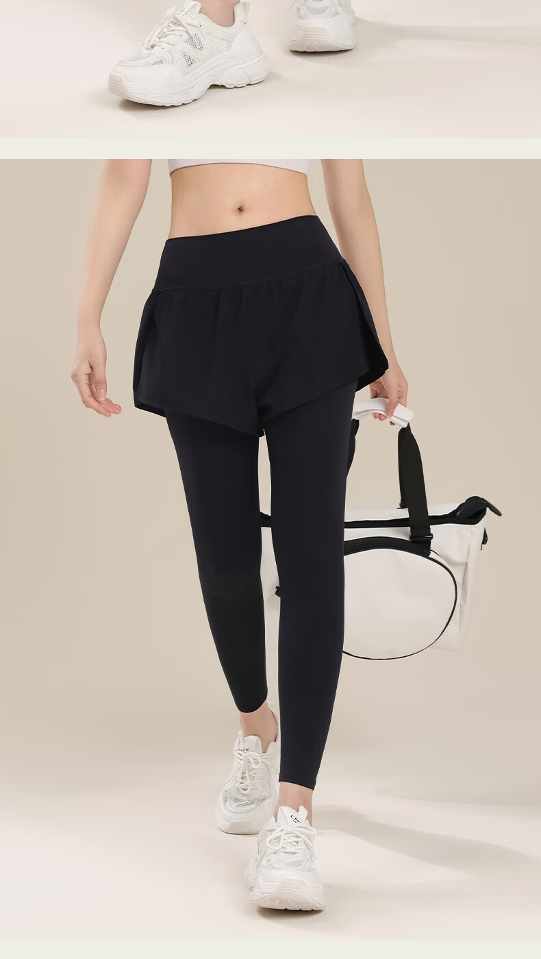 Free Style Women's Two-in-One Yoga Pants Spring Autumn Outdoor Sports Fitness Quick-Dry Pilates Training High-Waist Long Pants 8