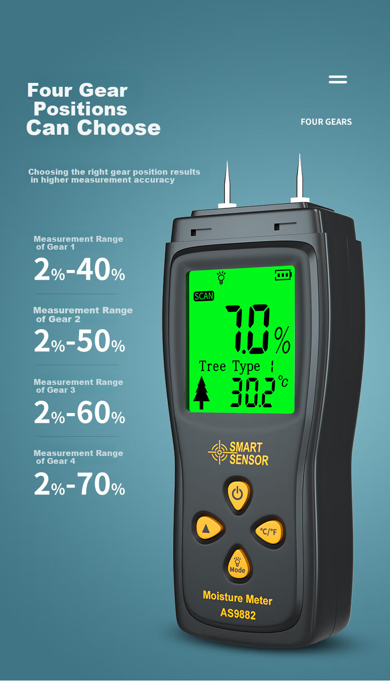 Xima AS9882 Wood Moisture Meter, High-Precision Wood Humidity Tester, Wood Moisture Content Measuring Instrument 4