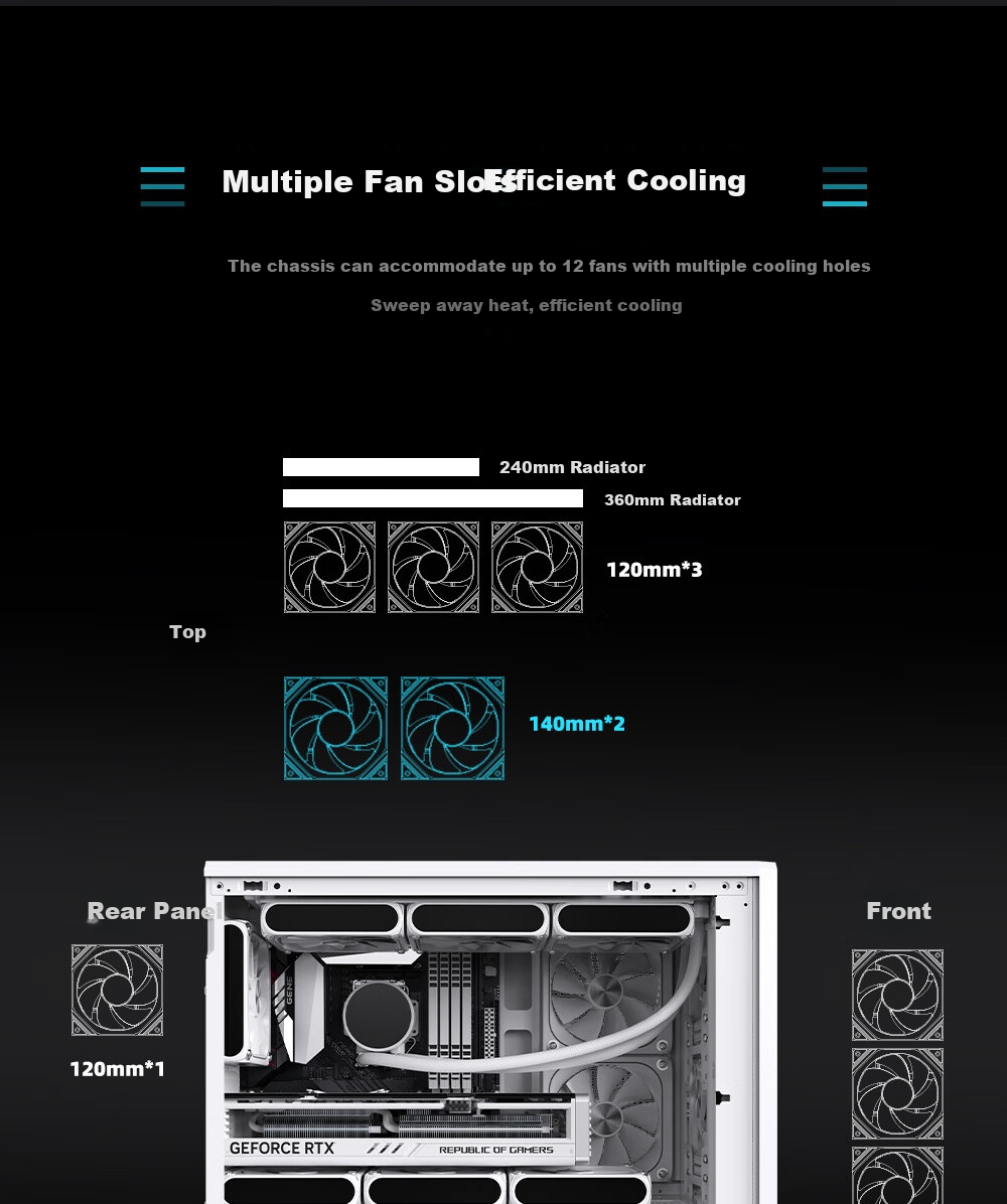 PADO W6 White MESH Mesh Cooling Case (Supports MATX Motherboard, Glass Side Panel, Steel Mesh Front Panel, Independent PSU Compartment, Dust Filter, Supports 4080 Graphics Card) White 11