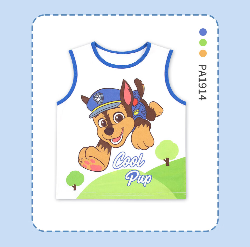 PAW PATROL Children's Vest, Boys' Pure Cotton Thin A-Class Undershirt, Sleeveless Undershirt, Summer Baby Top PA1915 130 3