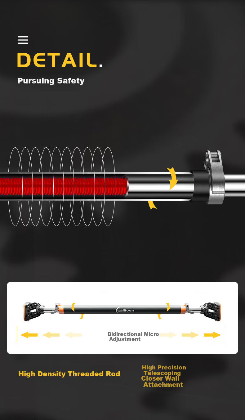 CALLIVEN Pull-Up Bar Trainer, Home Use without Drilling, Indoor Door-Mounted Hanging Bar, Fitness Equipment, 96-130cm 10