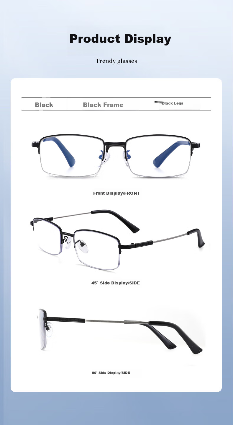 FENCHI Pure Titanium Ultra-Light Reading Glasses for Men And Seniors, High-Definition Anti-Blue Light Bifocal Smart Zoom Presbyopic Glasses for Dad 10