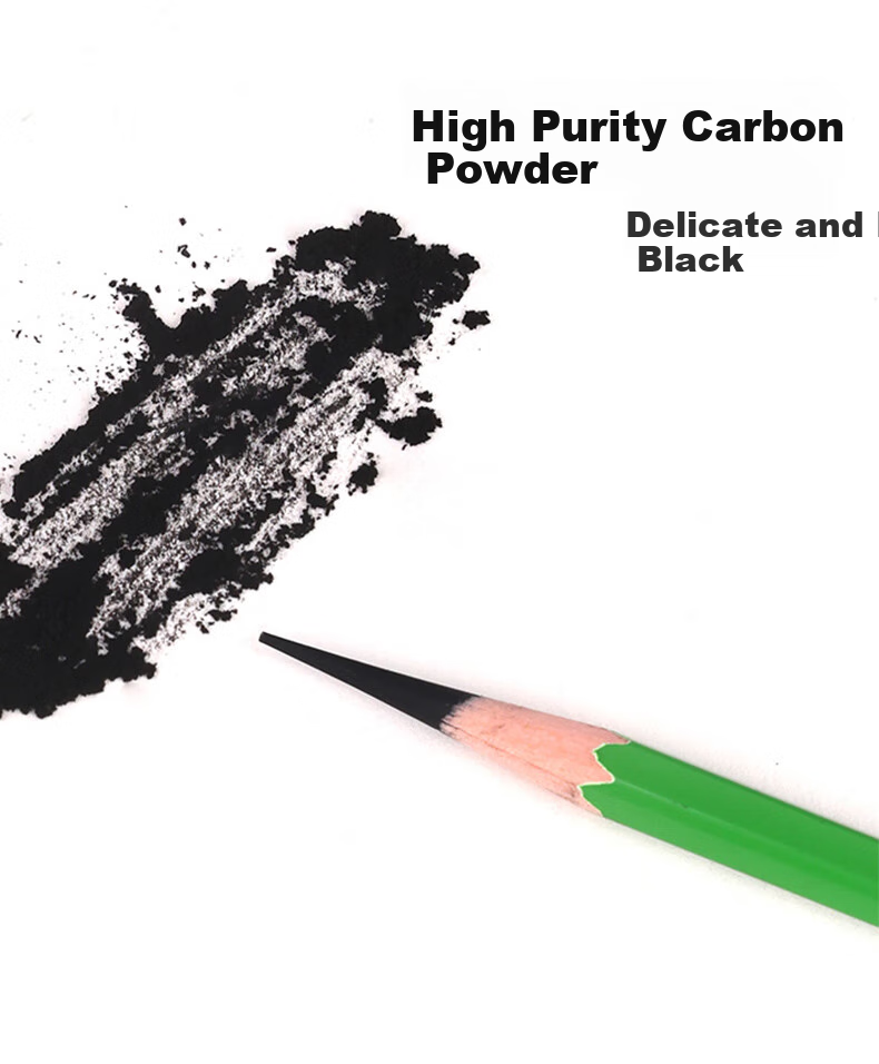 CHINJOO Charcoal Pencil for Art, Sketching, Drawing, Art Exam Students' Professional Tool, Green Bamboo Charcoal Pencil, Hard Charcoal for Art Sketching 2