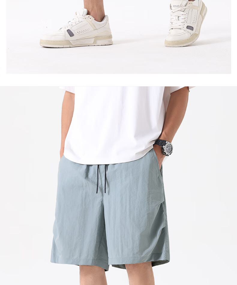 MINISO Men's Shorts, 2026 New American Trendy Workwear Style, Summer Outdoor Functional Loose-Fit Mid-Length Pants, Army Green, XL 25