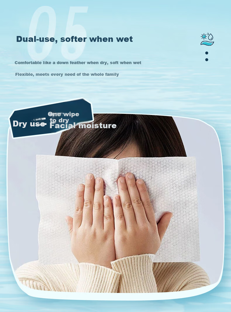 ROUYA Dry And Wet Face Towels, Disposable Baby Cleansing Wipes, Soft Cotton Pads, 72 Sheets * 12 Packs 7