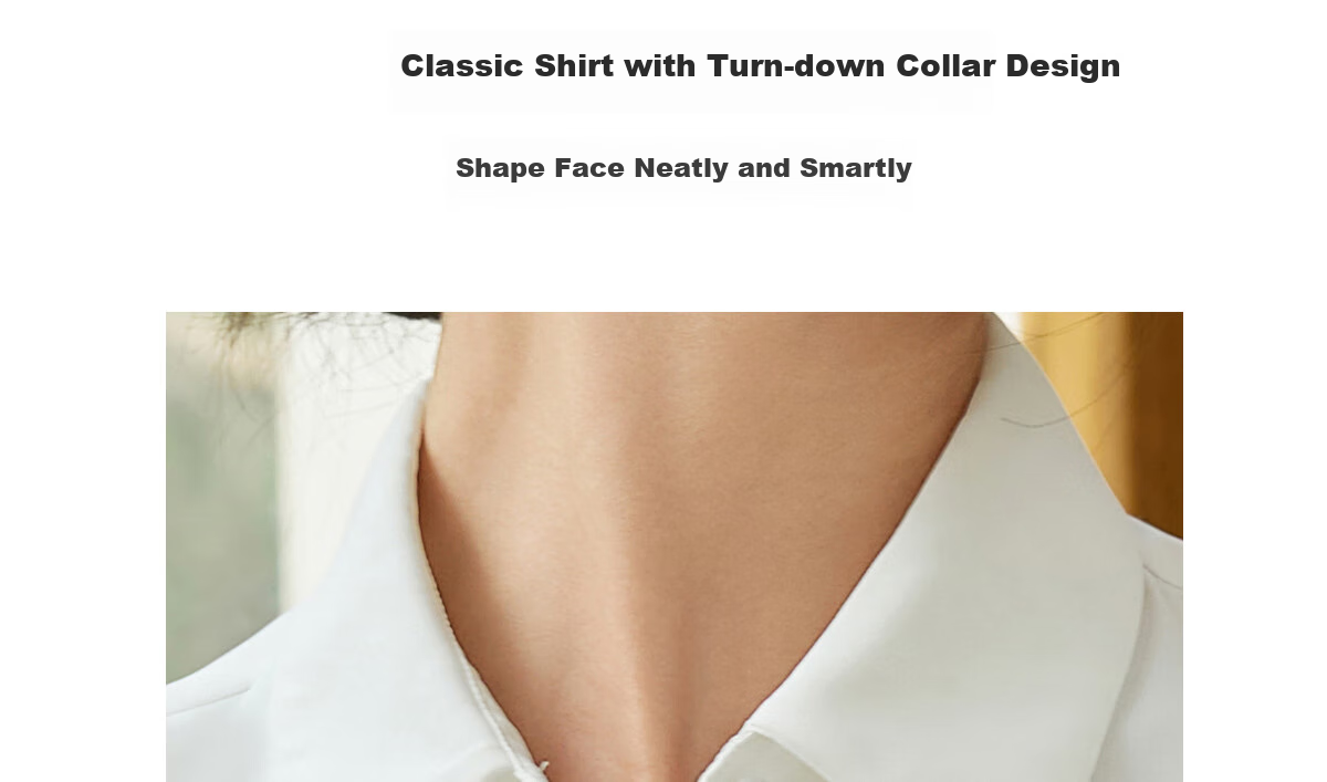 Chushen Spring And Autumn Long-Sleeve Shirt for Women, V-Neck Collar, Casual Versatile Commuter Professional White Blouse S143C2049 M Size 5