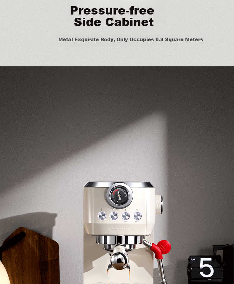 Tuni [Consult Customer Service for Surprises] E1 Compact Home Coffee Machine, Italian Espresso, Semi-Automatic Steam Milk Frother And Latte Art Maker, with Dual Heating System 3