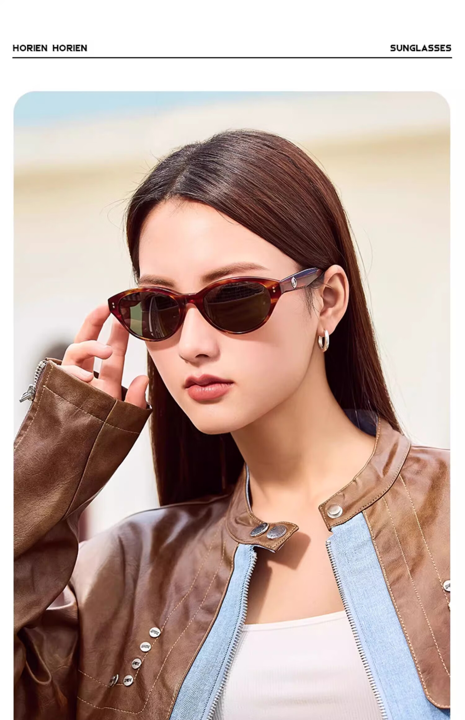 HORIEN Cat Eye Sunglasses, New Style for Men And Women, UV Protection, Sun Protection, Oval Frame, Trendy Small Frame, Retro Glasses 10
