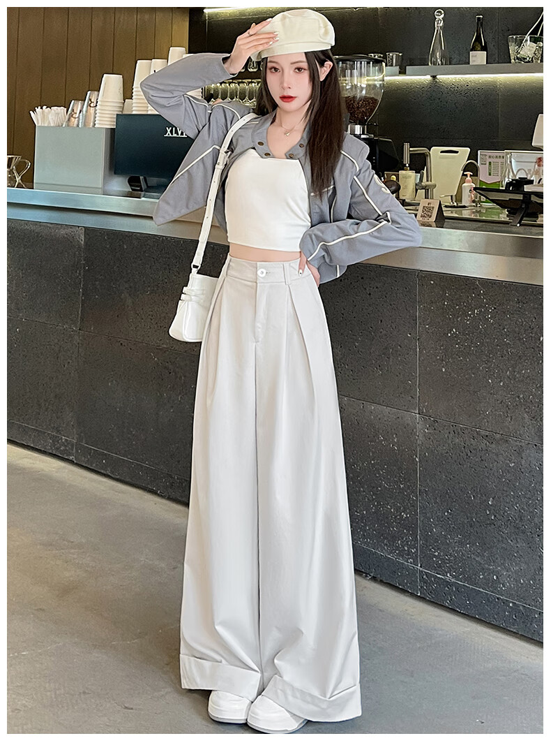 LangSha American-Style Wide-Leg Pants for Women, 2026 Spring/summer, High-Waisted Slimming Trousers, Suit Pants Style, Casual Pants for Wome 15
