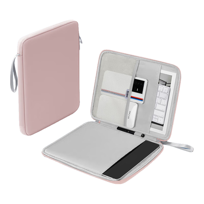 Biyoumei IPad Tablet Case, 11-Inch Protective Cover, Apple And Huawei Tablet Accessory Storage Bag, Light Pink