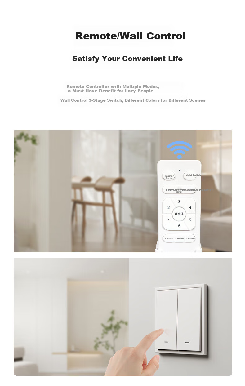 HD LED Ceiling Fan Light for Bedroom, Dining Room, Zhongshan Lighting, 26 New Models, Timer, Remote Control, Installation Included 12