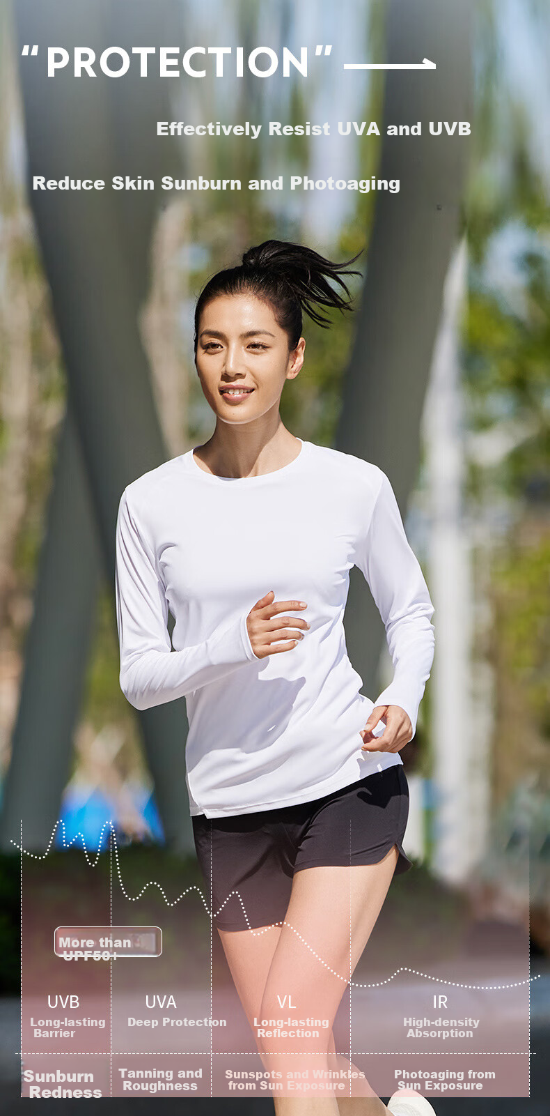 DECATHLON Training Sun Protection Base Layer Long-Sleeve Fitness Running Sportswear T-Shirt Top RUNW2176332 Classic Black M-L 5