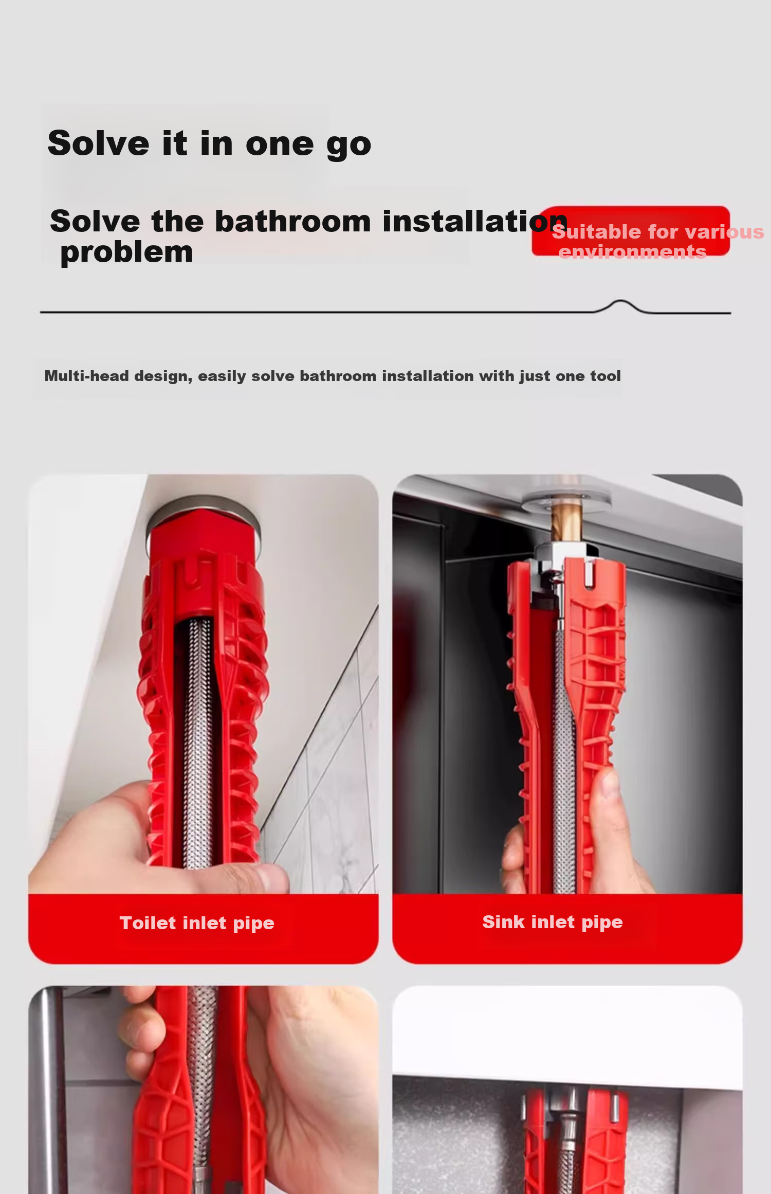 Shouli Sink Wrench, Faucet Installation And Removal Tool, Loosening Device, Multifunctional Eight-In Plumbing And Bathroom Universal Wrench 5