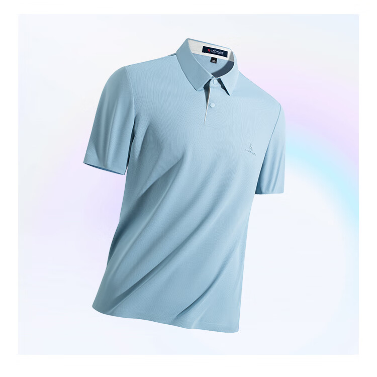 MONTAGUT Short-Sleeve Polo Shirt for Men, Breathable Cloud-Like Comfort, Suitable for Young And Middle-Aged, Business Commute Casual T-Shirt, Light Emerald Green, 2XL/54 8