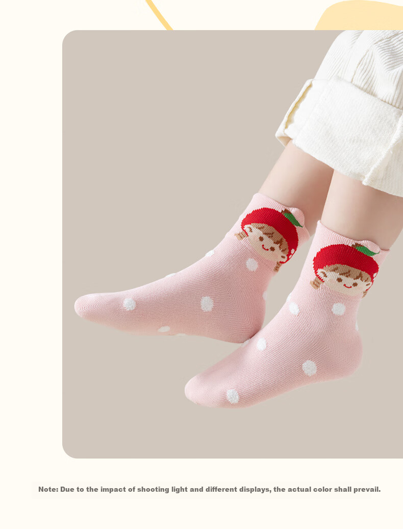 Caramella Spring And Summer Children's Socks, Girls' Mid-Calf Socks, Cartoon Cute Xinjiang Cotton Soft Comfortable Baby Floor Socks 5