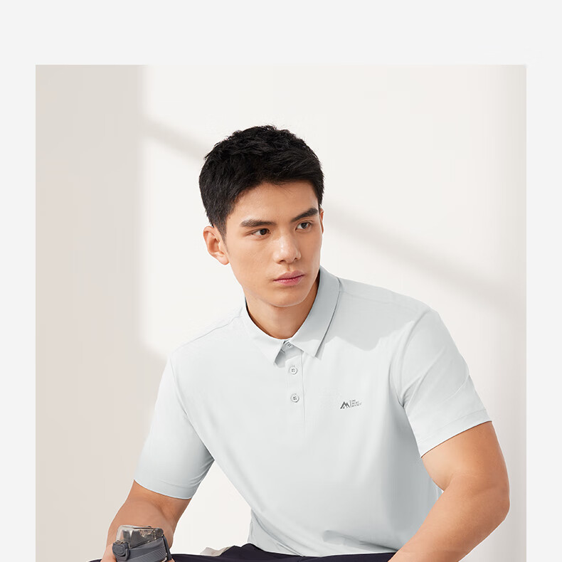 361° Men's Short-Sleeve Polo Shirt for Summer Sun Protection, Loose-Fitting Sports Ice Silk Fitness T-Shirt, Half Sleeve Men's Style 652524103D-8 20