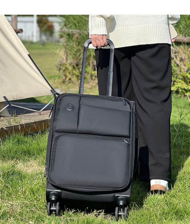 Goby Luggage, Ultra-Light Soft Oxford Fabric Suitcase, Multi-Pocket Case, 3001C Starry Black, 28-Inch Check-In Suitcase 19