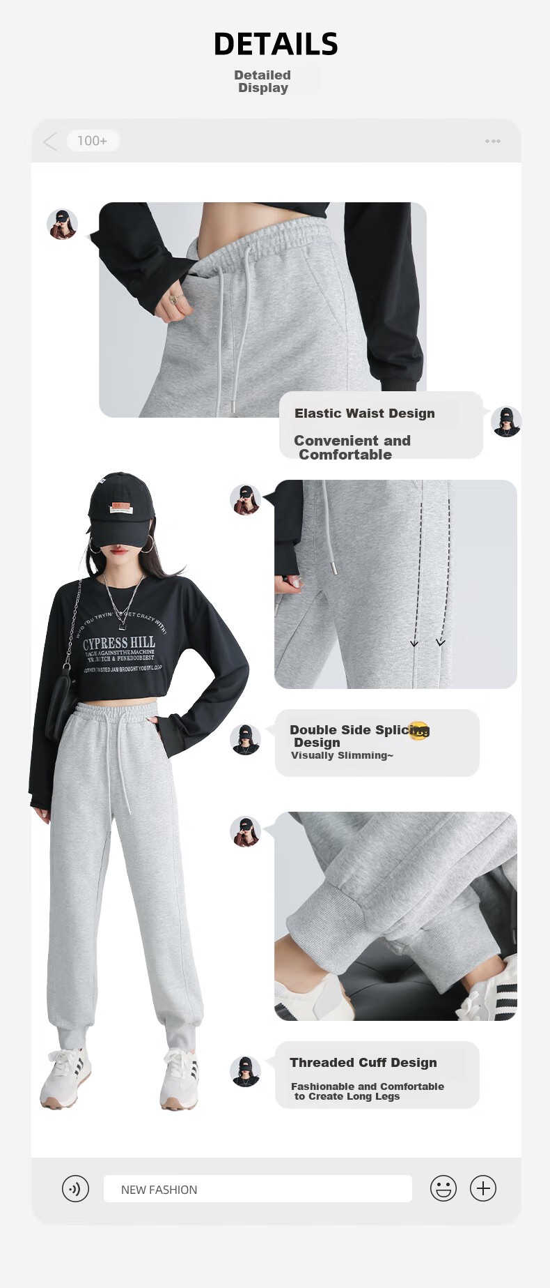 MJ STYLE Women's Joggers Pants for Spring And Autumn 2026, New Style for Petite Women, Versatile Outdoor Casual Sports Windproof Trousers 7