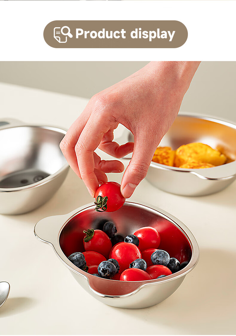 OnlyCook 304 Stainless Steel Baby Food Bowl Children's Plate Cartoon Small Bowl Baby Tableware - Cute Bear 9