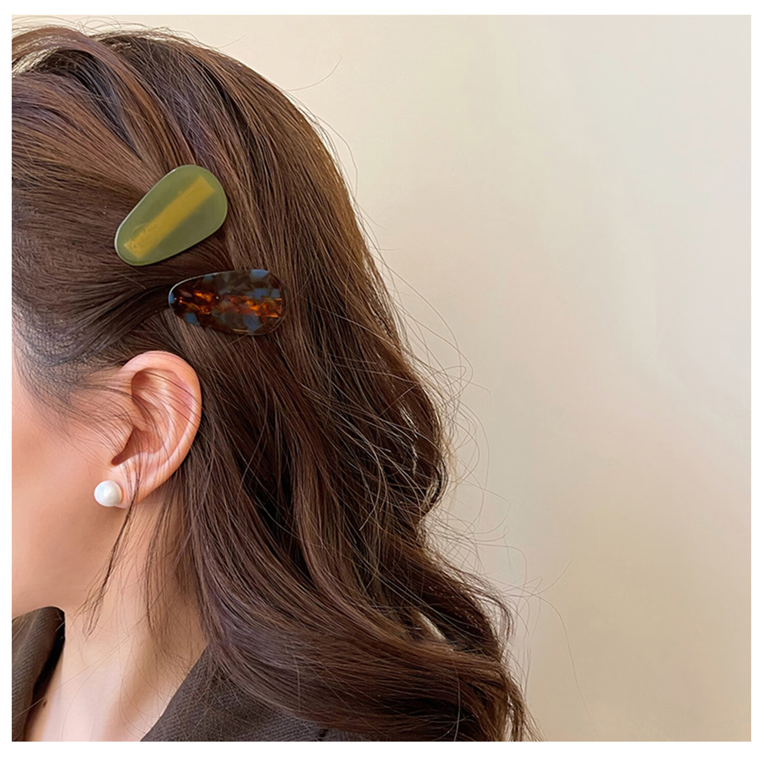 Xiangwan Hair Clips, 2 Side Clips, Acetate Water Drop Hairpins for Women, Duck-Bill Clips, Straight Bangs Clips, Hair Barrettes, Women's Gift 4