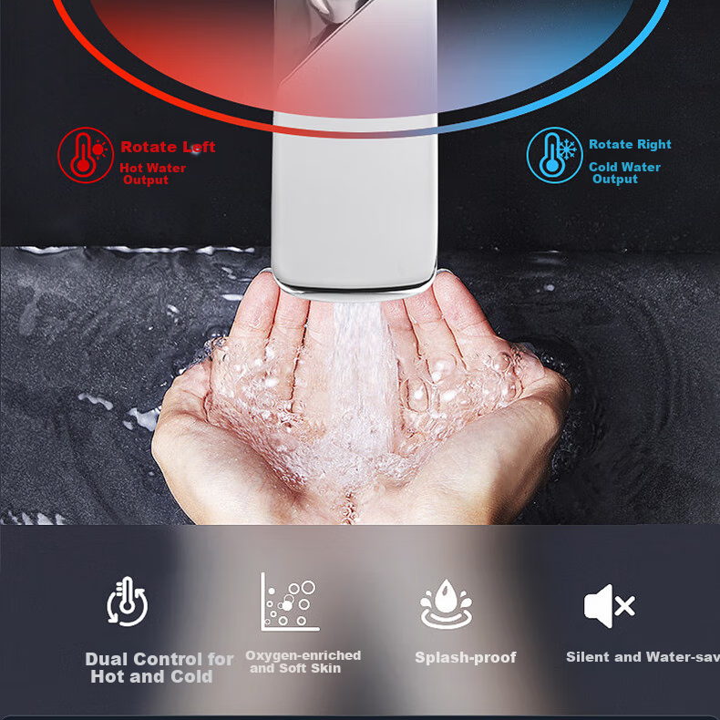 Zunchi Sink Faucet, Hot And Cold Stainless Steel Basin Tap, Single Hole Bathroom Washbasin Faucet 1028 19