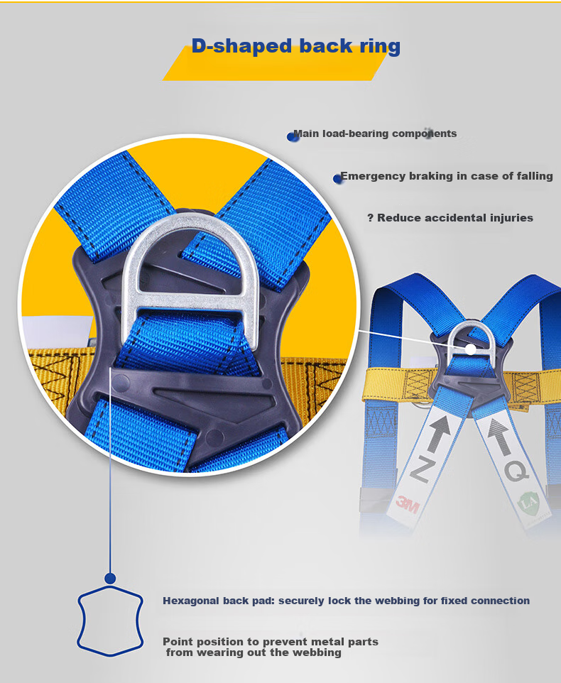 3M Safety Rope, National Standard High-Altitude Work Rope, Construction Escape Rescue Fall Prevention Double Hook Safety Rope 1390439, Single Safety Rope One Piece 5