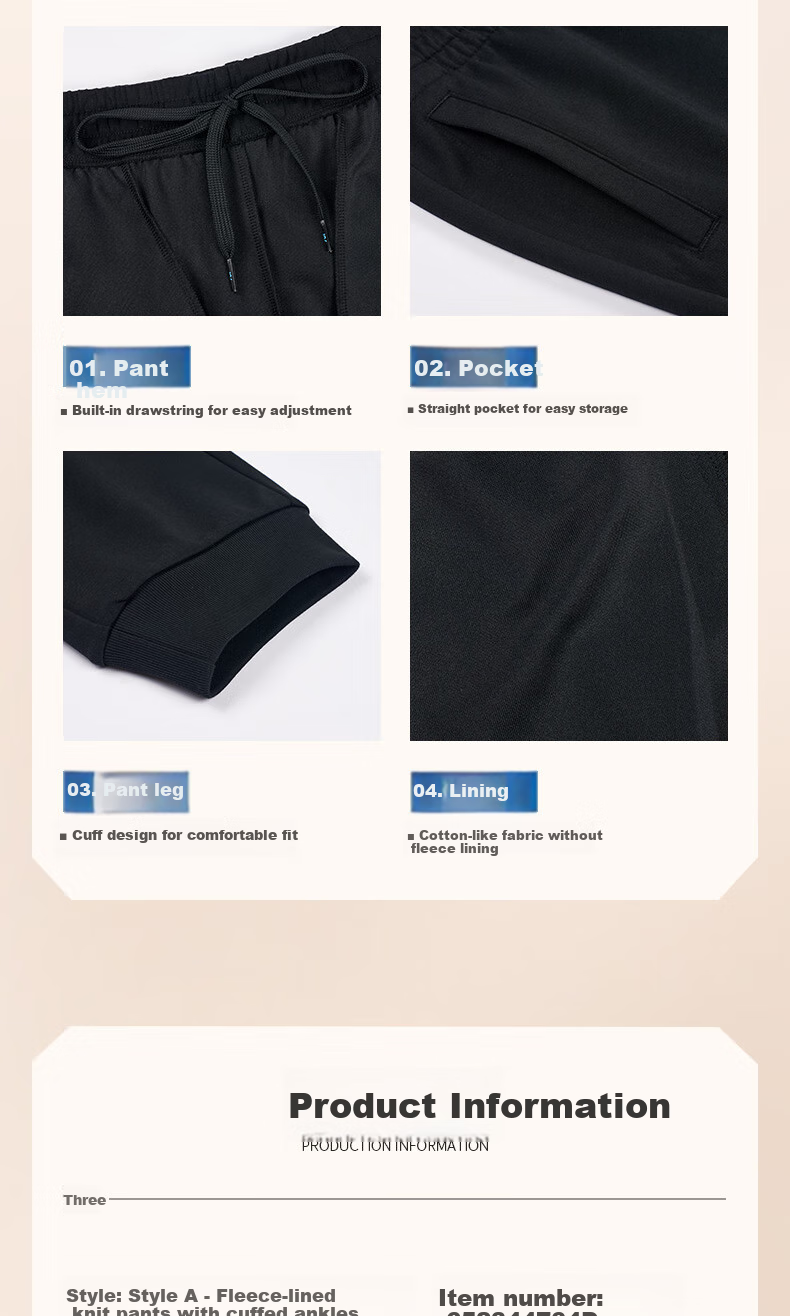 361° Men's Sports Pants, Spring Fleece-Lined Warm Casual Sweatpants, Straight-Leg Running Trousers for Men, 652344708D-4 8