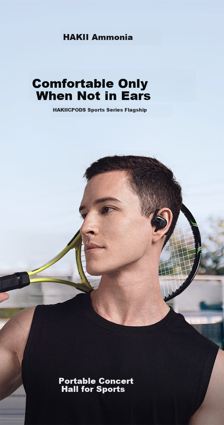 Hakii CPODS Haokexingper Open-Ear Bluetooth Wireless Earphones, Ear-Hook Air Conduction Sports Running Cycling Bone Conduction Headphones Compatible with Huawei Vivo Apple Phones 1
