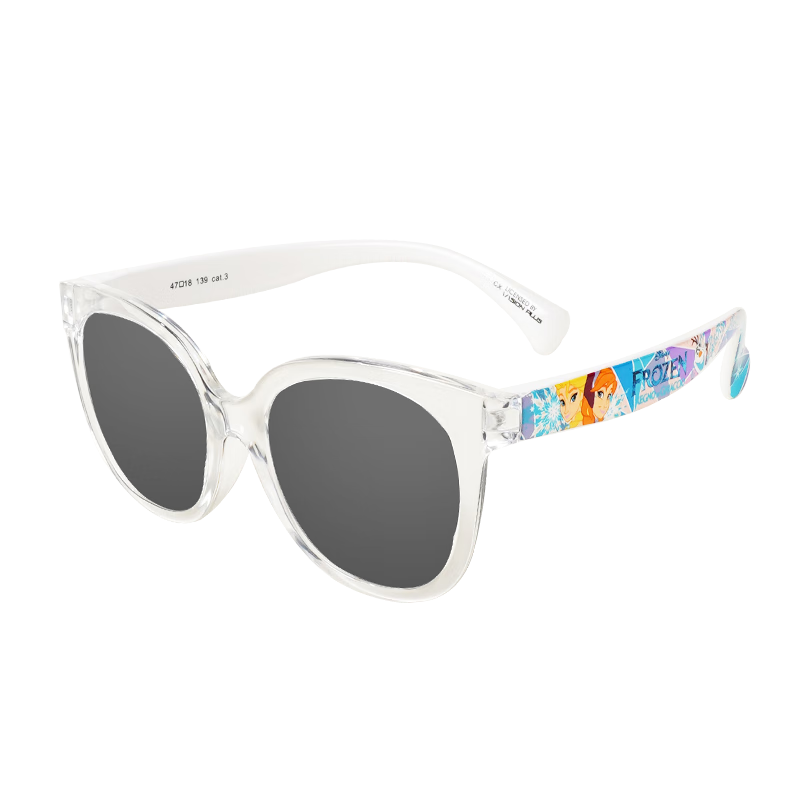 Disney Children's Sunglasses for Girls, Kids' Outdoor Travel Vacation UV Protection Glasses, Transparent White