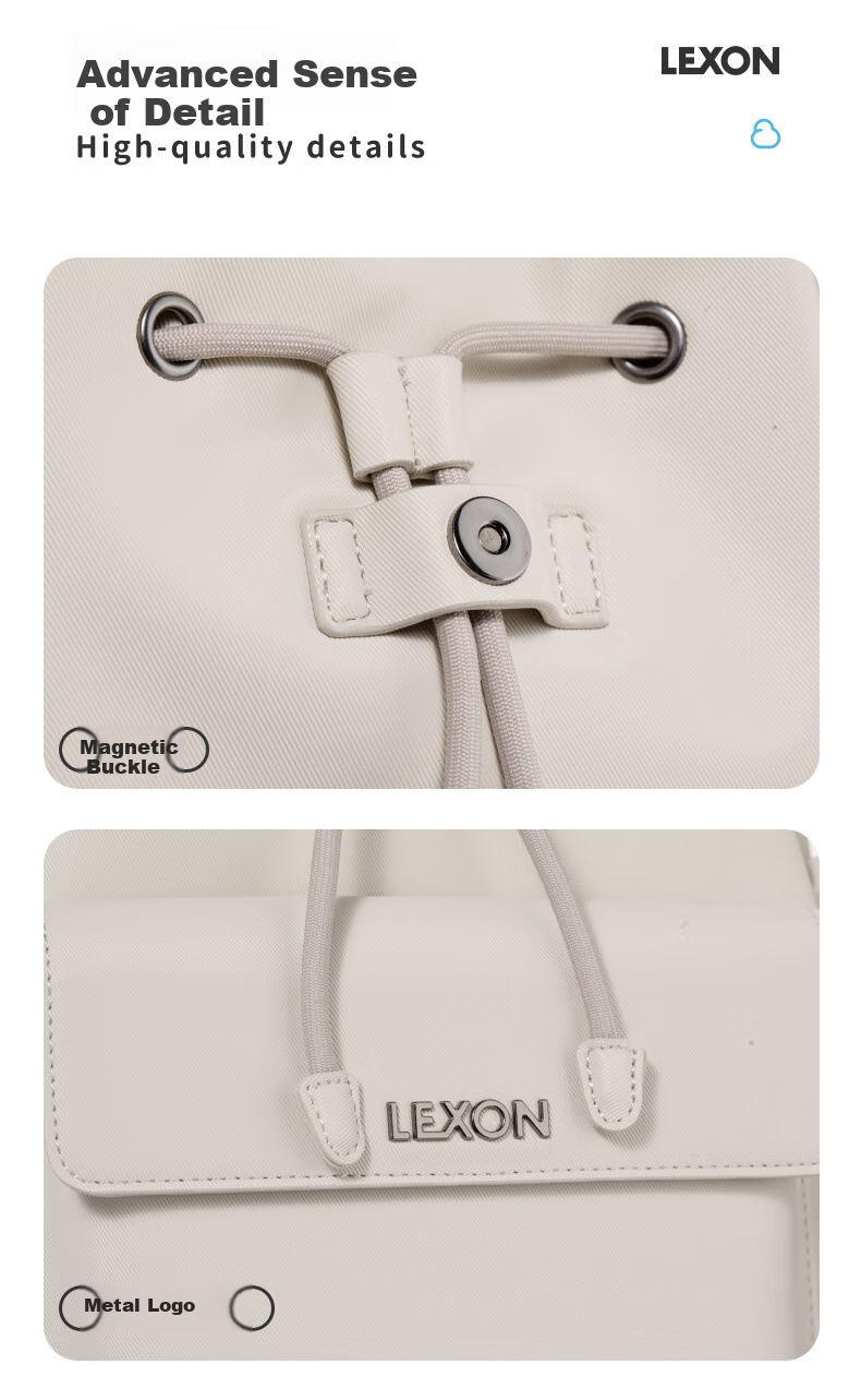 LEXON French Brand Backpack, Commuter Bag, Luxury Light Luxury Korean Style Ins Trend Fresh Travel Cute Girl Schoolbag 8