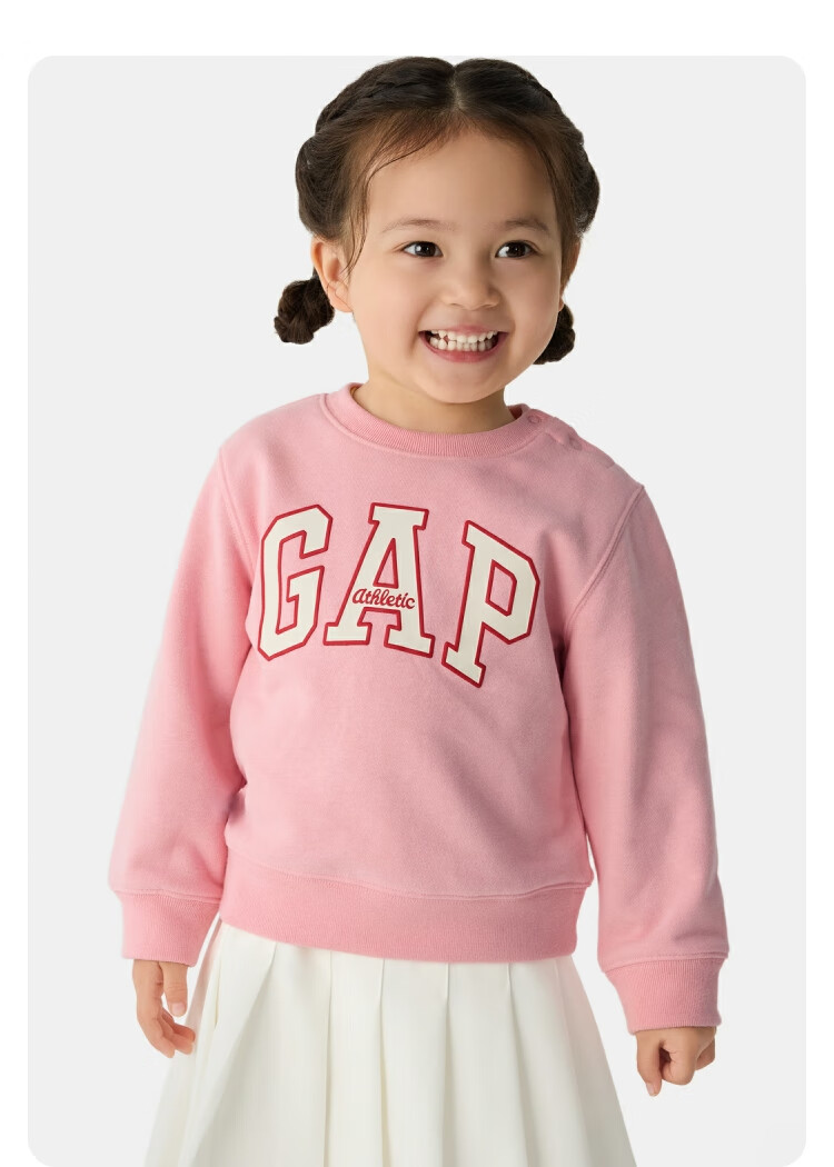 GAP [Same Style for Older And Younger Kids] Boys And Girls Spring Logo Contrast Color Long-Sleeve Sweatshirt 687330 11