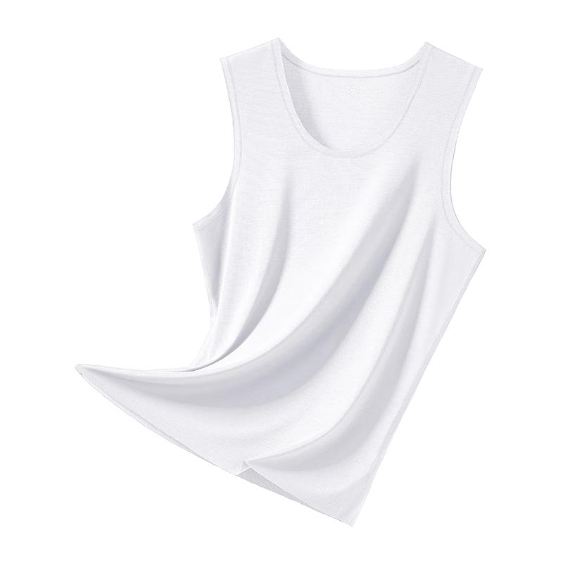 MiiOW Men's Vest [Cool Tencel Modal] Summer Seamless Sleeveless Thin Ice Silk White Base Layer for Men