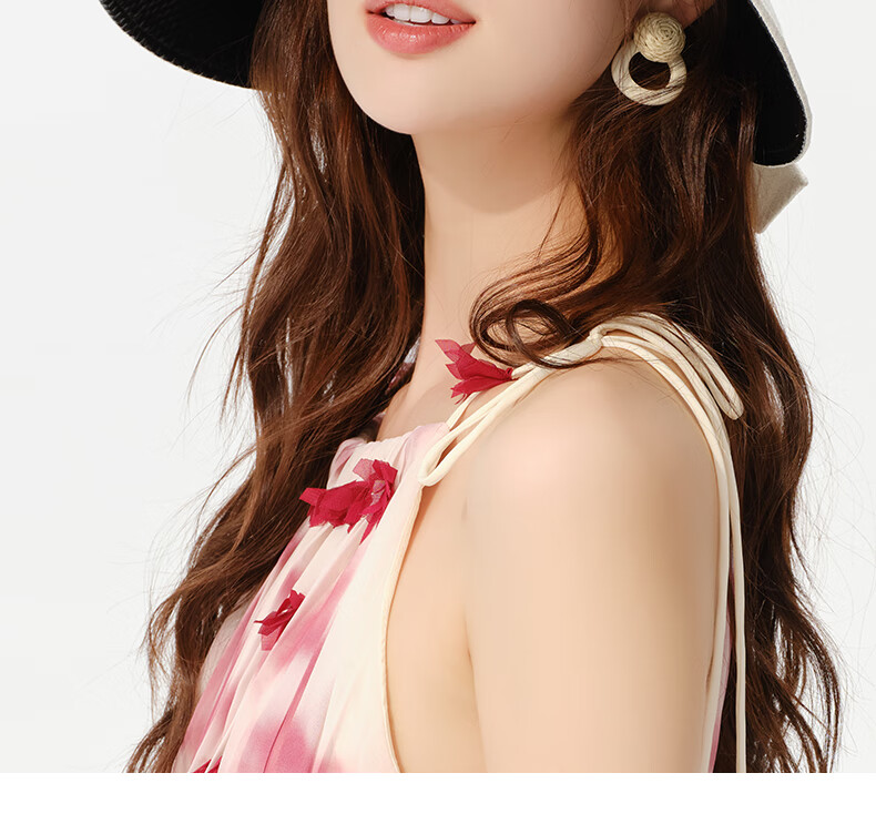 CACUSS Sun Hat for Women, Summer Sweet Face-Slimming Straw Hat, Casual Fisherman Hat, Beige 12