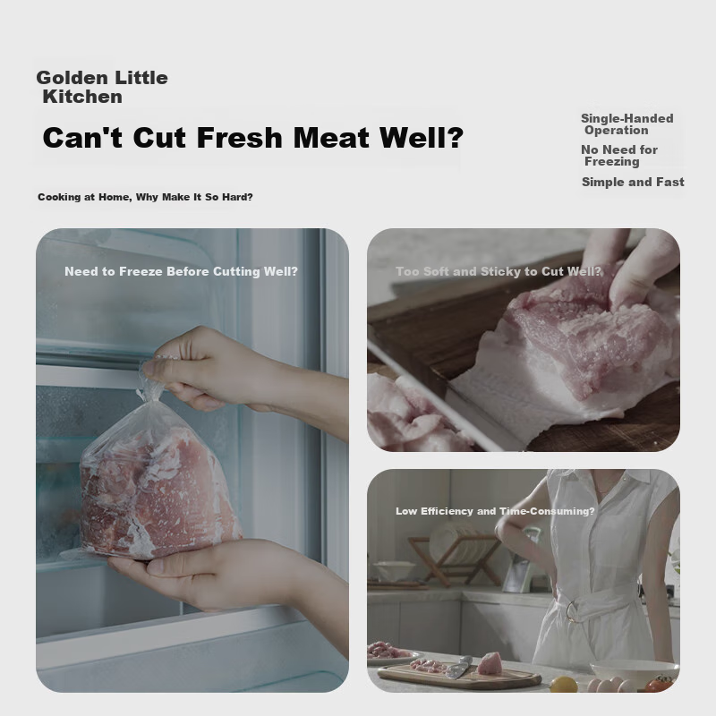 Jin Xiao Chu Multi-functional Meat Cutter for Cutting Meat into Strips, Minced Meat, Diced Meat, Sliced Meat, Household Kitchen Meat Cutter - Red Bean Milk Tea